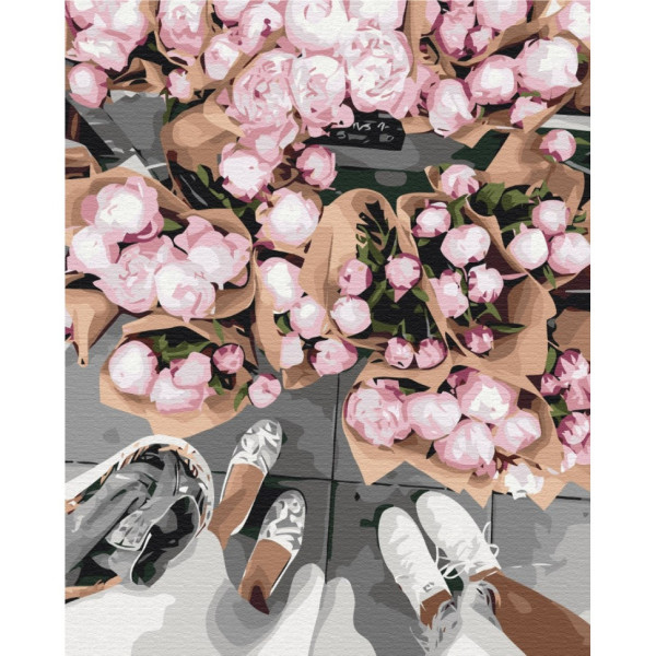 Картина по номерам "Ярмарка пионнов" © Оксана Воробей Brushme BS53320 40х50 см