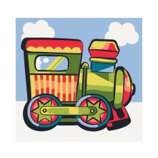 Розпис на полотні "Паравозик шух-шух" MBS009  Brushme 20х20 см