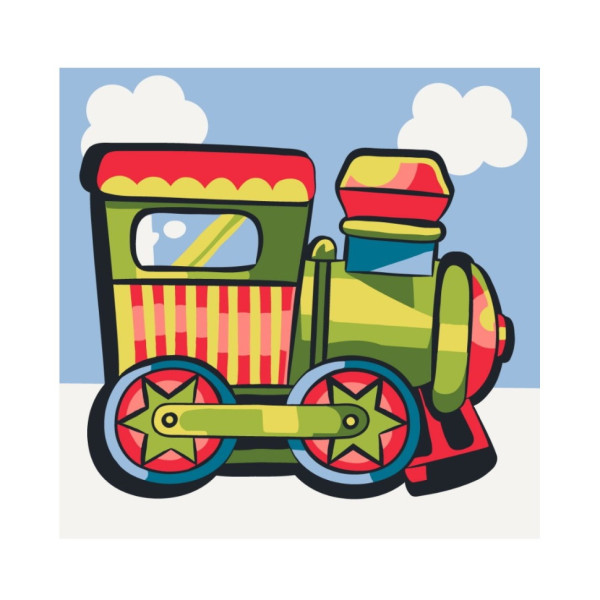 Розпис на полотні "Паравозик шух-шух" MBS009  Brushme 20х20 см