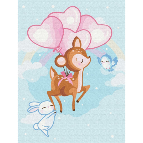 Картина за номерами "Друзі оленятка" KBS0097  Brushme 30х40 см