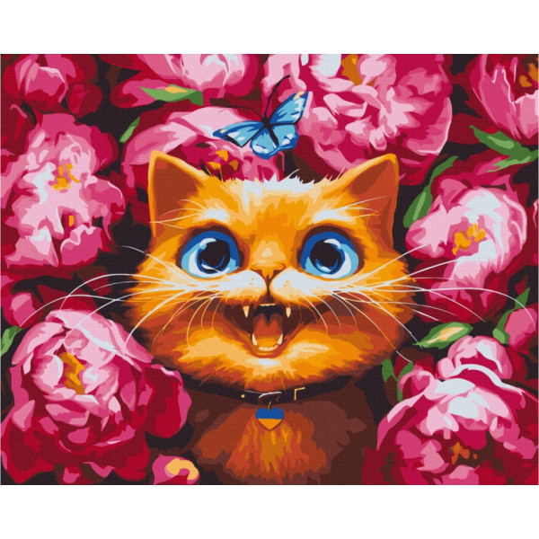 Картина за номерами "Мур в піонах" ©Маріанна Пащук BS53696  Brushme 40х50 см