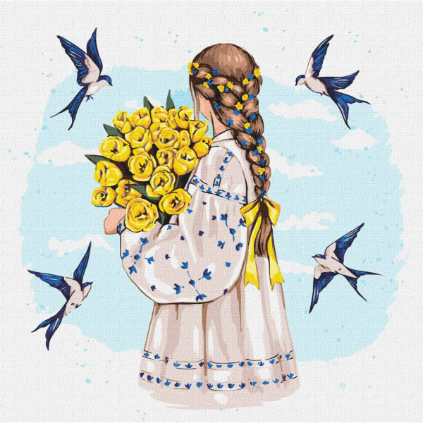 Картина по номерам "Букет тюльпанов" ©Алла Березовская KHO2531 40х40 см Идейка