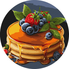 Картина по номерам "Аппетитные панкейки" ©art_selena_ua KHO-R1010 диаметр 29 см Идейка