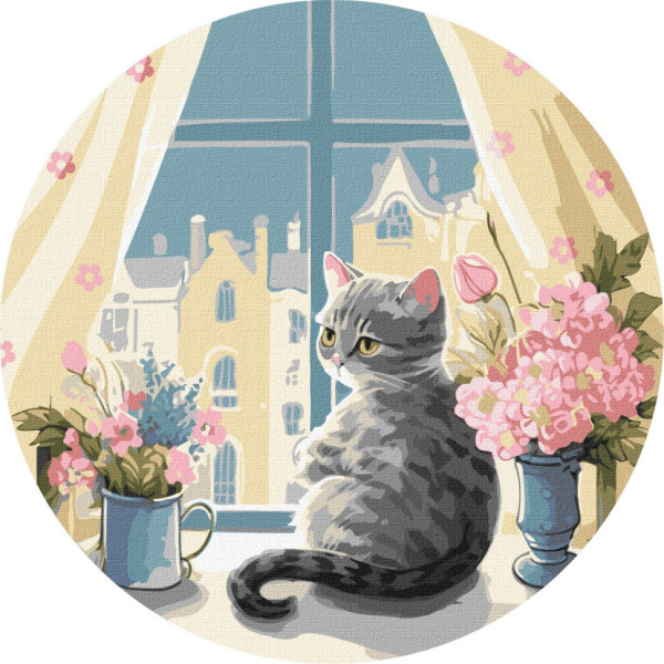 Картина по номерам "Любимый городок" ©art_selena_ua KHO-R1025 диаметр 39 см