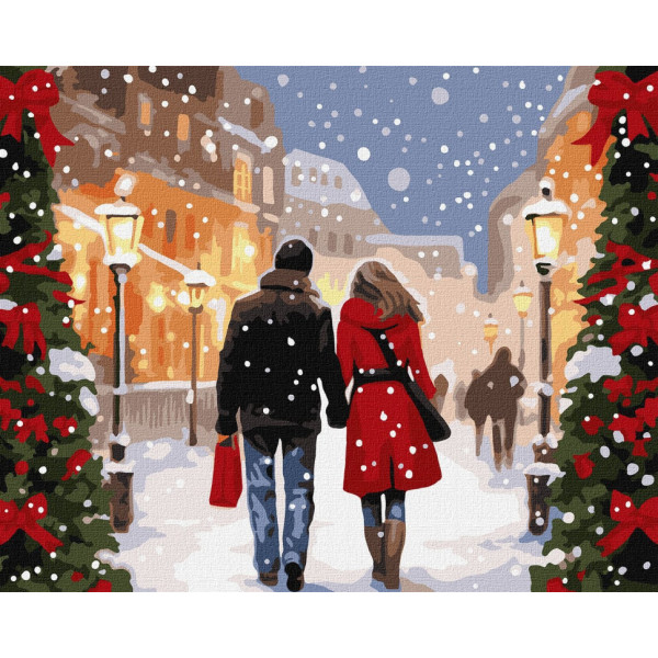 Картина по номерам "Рождественская атмосфера" ©art_selena_ua Идейка KHO8350 40х50 см