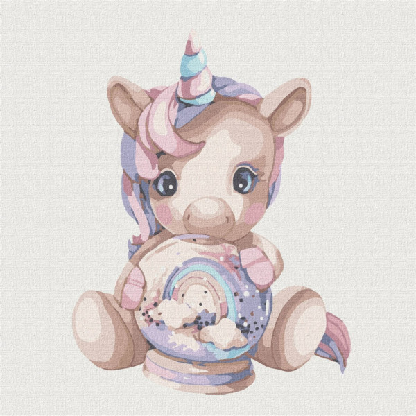 Набор картин по номерам 2 в 1 "Девочки-подружки" 40х50 KHO4712 и "Розовый единорог" 30х30 KHO6037