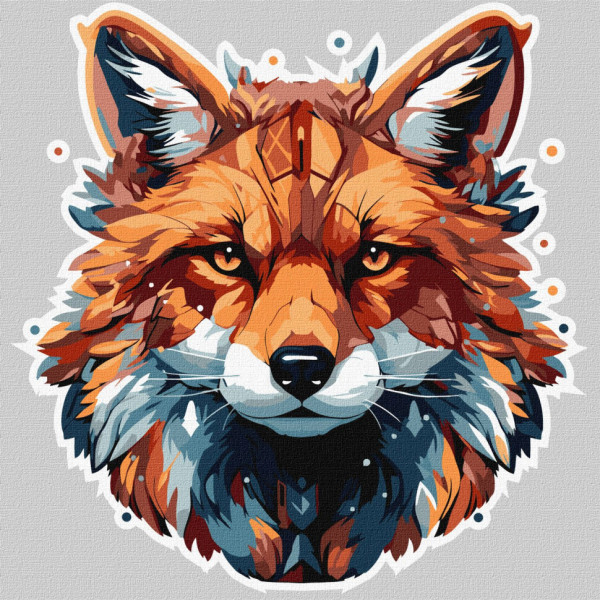 Картина по номерам "Огненный лис" KHO6565 30х30 см