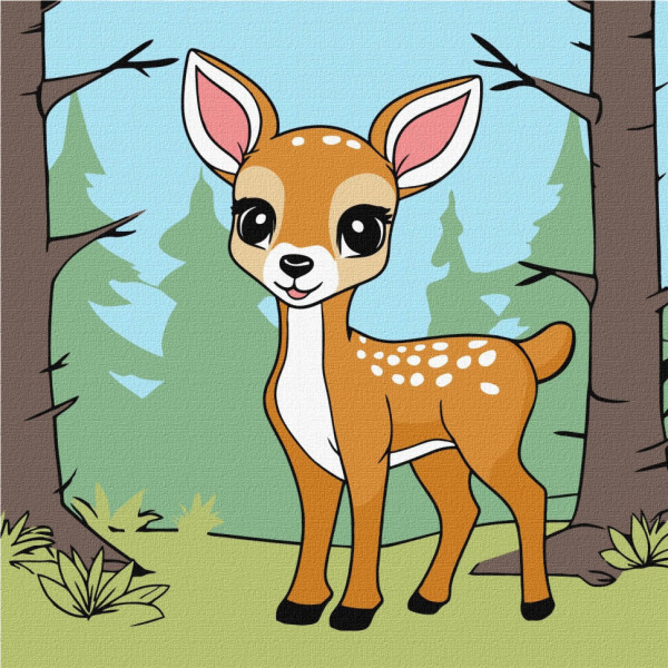 Картина за номерами "Чарівне оленятко" KHO6193 25х25 см