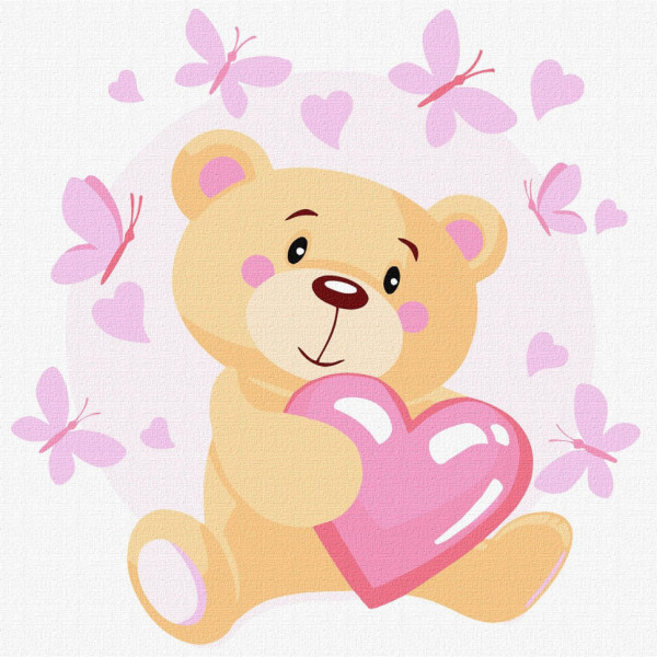 Картина за номерами "Маленький  ведмедик" KHO6084 30х30 см