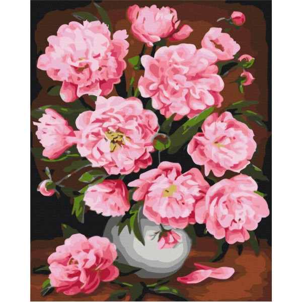 Картина за номерами "Півонії весною" BS30590, 40x50 см