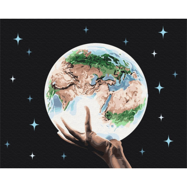 Картина за номерами "Планета в руках людини" BS26729, 40x50 см