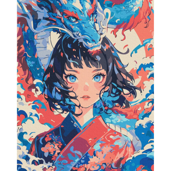 Картина за номерами "Дівчина, що стала драконом" BS54078, 40x50 см