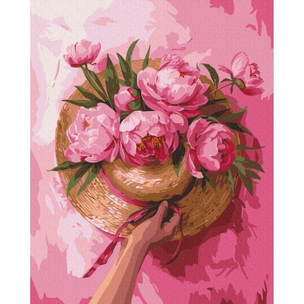Картина за номерами "Капелюх серед квітів" BS54090, 40x50 см