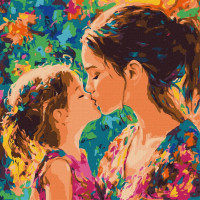 Картина по номерам "Материнский поцелуй" ©art_selena_ua KHO8577, 40х40 см