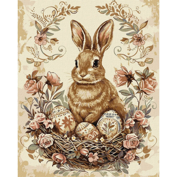 Картина по номерам "Пасхальный кролик 2" ©art_selena_ua KHO5183, 40х50см