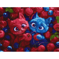 Картина за номерами "Ягідні пухнастики" ©art_selena_ua KHO5143, 30х40 см