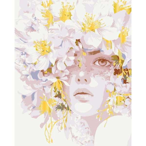 Картина по номерам "Золотистые тычинки" 10190-AC с металлизированными красками 40х50 см