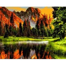 Картина по номерам. Brushme "Закат в горной долине" GX3348, 40х50 см