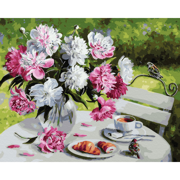 Картина за номерами. Brushme "Сніданок з півоніями" GX29388, 40х50 см