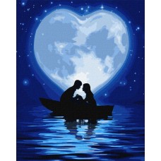 Картина за номерами "Поцілунок під місяцем" Ідейка KHO4844 40х50 см