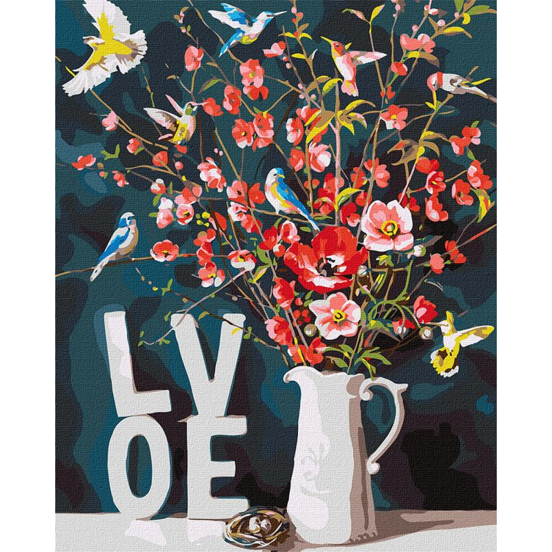 Картина за номерами "З любов'ю" ©Ira Volkova" KHO3119 Ідейка 40х50см