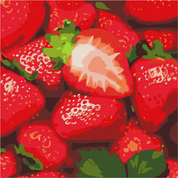 Картина по номерам "Сочная клубника" Идейка KHO5648 25х25 см