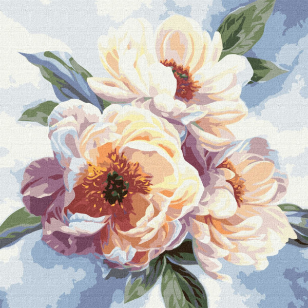 Картина по номерам "Красота пионов" ©annasteshka Идейка KHO3213 40х40 см