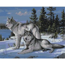 Картина по номерам "Волки-защитники" Brushme BS51412 40х50 см