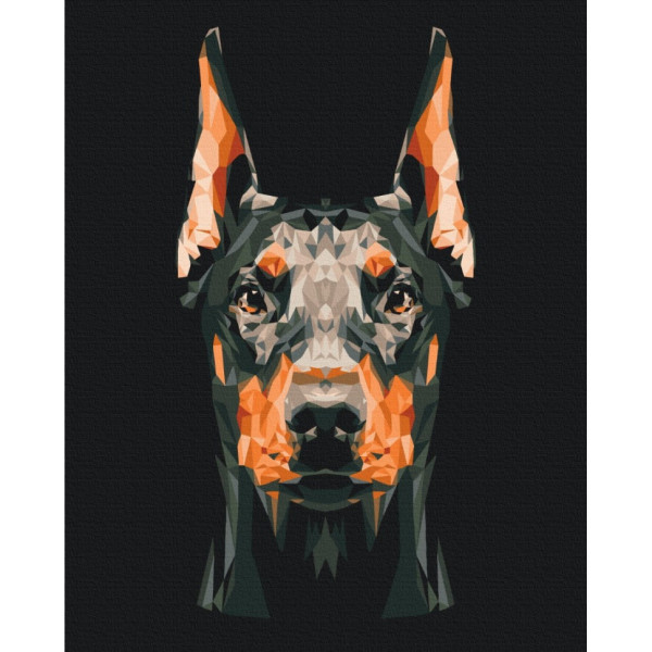 Картина за номерами "Доберман" BS53693  Brushme 40х50 см