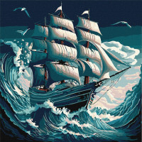 Картина за номерами "Шторм на морі" ©art_selena_ua Ідейка KHO2775 40х40 см