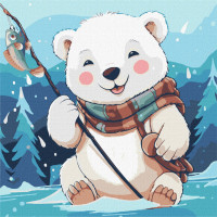 Картина по номерам "Зимняя рыбалка" KHO6533 30х30 см