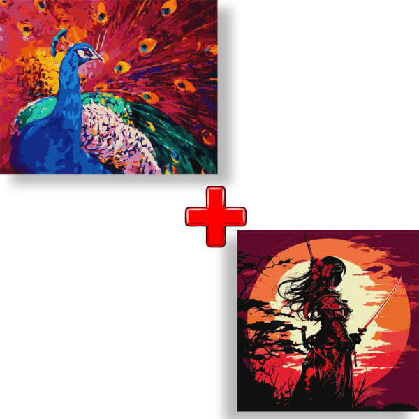 Набор картин по номерам 2 в 1 Идейка "Величественная красота" 40х50 KHO4340 и "Красота и сила" 40х40 KHO5007