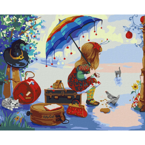 Набор картин по номерам 2 в 1 "Поликет отправляется в путешествие" 40х50 KHO2384 и "Клубничная нежность" 30х40 KHO5603