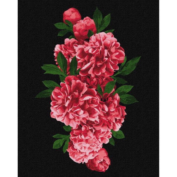 Картина по номерам "Страстные пионы" KHO3095 40*50 см