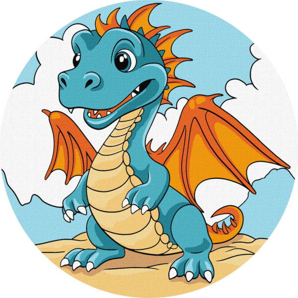 Картина по номерам "Прогулка дракончика" KHO-R1058 d19см