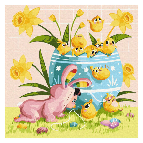 Картина за номерами "Великоднє полювання" © artdi.ua Brushme SBS021 40x40 см