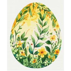 Картина по номерам "Цветочное Пасхальное яйцо" Brushme BS53946 40x50 см