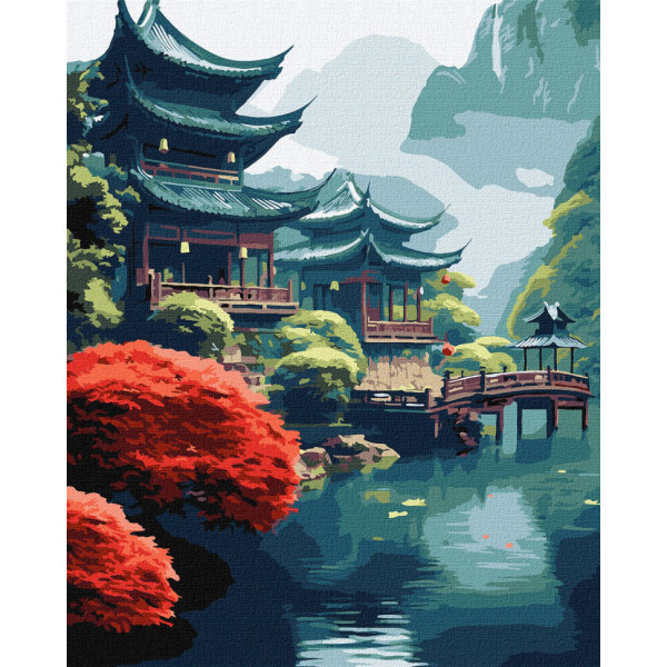 Картина по номерам "Утро в горах" KHO6347 40х50см