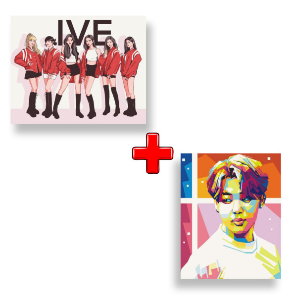 Набор картин по номерам 2 в 1 "IVE" 40х50 10075-AC и "Jimin. Art Prints" 40х50 10269-AC