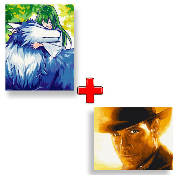 Набор картин по номерам 2 в 1 "Энкиду с волком" 40х50 10357-AC и "Эпохальная фигура" 40х50 10047-AC