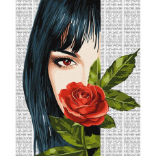 Картина за номерами "Барвиста поезія: Червона троянда" ©art_selena_ua KHO8610, 40х50 см