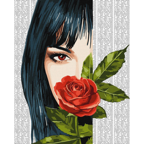 Картина за номерами "Барвиста поезія: Червона троянда" ©art_selena_ua KHO8610, 40х50 см