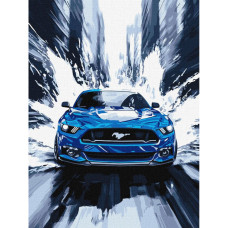 Картина за номерами "Синій мустанг" ©art_selena_ua KHO5159, 30х40 см