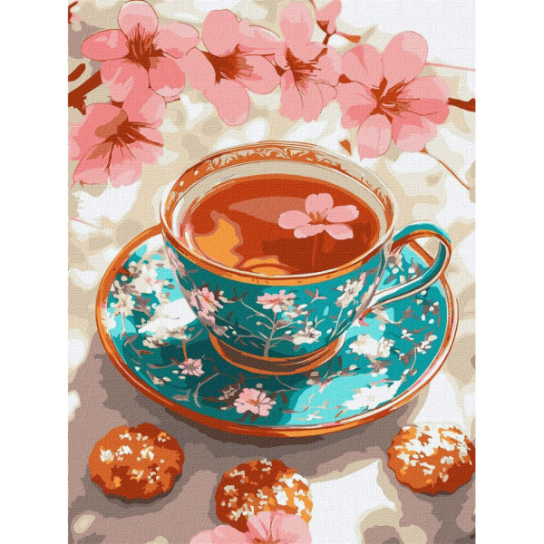 Картина по номерам "Вишневый чай" ©art_selena_ua KHO5724, 30x40 см