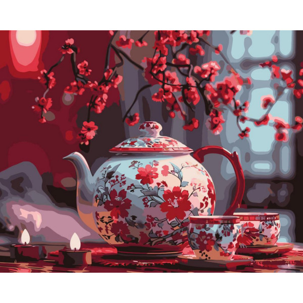 Картина по номерам "Чай при свечах" KHO5704 40х50 см