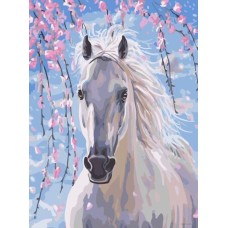 Картина за номерами. Brushme "Кінь в квітах сакури" GX8528, 40х50 см