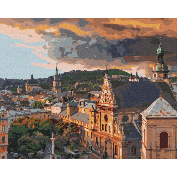 Картина по номерам "Уютный Львов" Идейка KHO3595 40х50 см