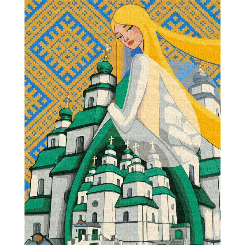 Картина за номерами "Берегиня Свято-Троїцького Собору" ©mosyakart  Ідейка KHO2604 40х50 см