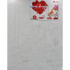 Картина за номерами "Кіт з квітами" Danko Toys KpNe-40х50-02-08 40x50 см