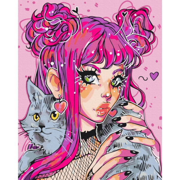 Картина за номерами "Котячий погляд" @nila_art_art  BS53522  Brushme 40х50 см